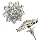 Rhodium Plated Floral Shape White AD Stone Contemporary Studs Earrings