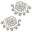 Rhodium Plated with Tiny White American Diamonds Stud Earrings