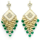 Gold Plated Traditional Handcrafted Pearl Kundan Beaded Chand Bali Earrings