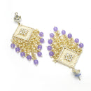 Gold Plated Traditional Handcrafted Pearl Kundan Beaded Chand Bali Earrings