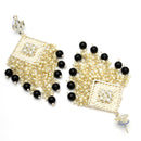 Gold Plated Traditional Handcrafted Pearl Kundan Beaded Chand Bali Earrings