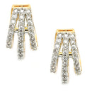 Rhodium Plated with White American Diamond Ear Cuff Earrings