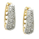 Gold Plated with White American Diamonds Studded Small Ear Cuff Earrings