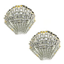 Gold Plated with White American Diamonds Studded Small Ear Cuff Earrings