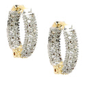 Gold Plated with White American Diamonds Studded Small Ear Cuff Earrings