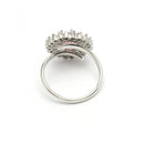 Rhodium Plated Silver Toned Subtle Pink American Diamond Studded Pendant Combo With Ring