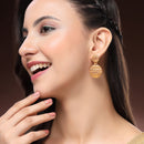 Elegant Gold Plated Circular Shaped Tribal Style Drop Earrings
