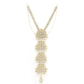 Gold Pleated Kundan Bridal Hair Choti with Pearls