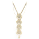 Gold Pleated Kundan Bridal Hair Choti with Pearls