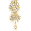 Gold Pleated Kundan Bridal Hair Choti with Pearls