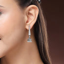 Oxidised Silver Toned Designer Statement Drop Earrings