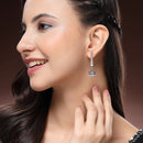 Oxidised Silver Toned Designer Statement Drop Earrings