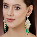 Gold Plated Traditional Handcrafted Pearl Kundan Beaded Chand Bali Earrings