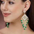 Gold Plated Traditional Handcrafted Pearl Kundan Beaded Chand Bali Earrings