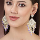 Gold Plated Traditional Handcrafted Pearl Kundan Beaded Chand Bali Earrings