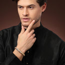 Gold Plated Dual Toned Engraved Texture Kada For Men