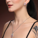 Spiral Floral Oval Pendant Set for Women & Girls Necklace Jewellery Set