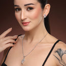 Geometric Spiral Rectangle Pendant Set for Women & Girls