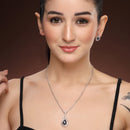 Pendant Set for Women & Girls Blue Crystal Necklace Jewellery Set