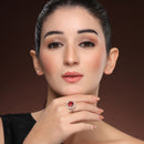 Rhoidum Plated Silver-toned Crystal Geometric Statement Ring for Women