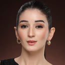 Gold Plated Alloy Hoop 2 Pairs Trendy Earrings Set For Woman
