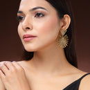 Gold Plated Leaf Shaped Styles Drop Earrings