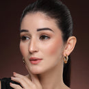 Gold Plated Alloy Hoop 2 Pairs Trendy Earrings Set Combo For Woman