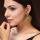 Gold Plated Leaf Shaped Styles Drop Earrings