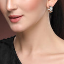 Trendy Silver Plated Alloy Hoop 2 Pairs Earrings Set for Women & Girl
