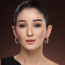 Silver Plated Alloy Hoop 2 Pairs Trendy Combo Earrings Set