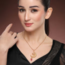 Gold-Plated Traditional Stylish Moon Pendant Set for Women