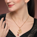 Gold-Plated Traditional Stylish Moon Pendant Set for Women