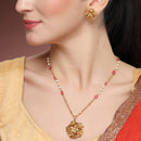 Gold Plated Brass Floral Pendant Set for Women & Girls