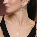Gold Toned Alloy Heart & Feather Pendant Necklace Set Combo for Women & Girls