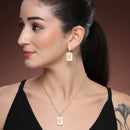 Gold Toned Alloy Lock & Yours Truly Pendant Necklace Set Combo for Women & Girls