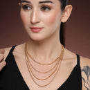 Gold-toned Alloy Layered Chain Necklace Combo for Women