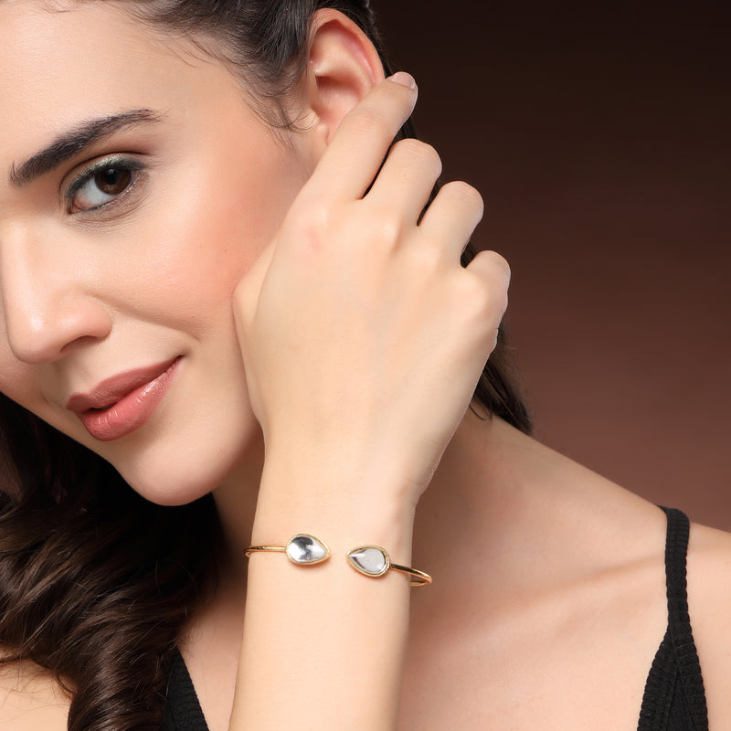 Latest Stylish Multilayer Gold Plated Cuff Bracelet Combo Set