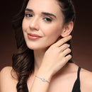 Latest Stylish Multilayer Rhodium Plated Silver Toned Cuff Bracelet