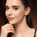 Gold Plated Twisted Shpaped American Diamond Studded Ear Climber Earrings