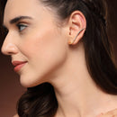Gold Plated American Diamond Studded Ear Climber Earrings