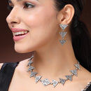Oxidised Silver Toned Tribal Style Triangular Shaped Jewellery Set