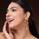 Gold Plated Abstract Drip Stylish Earrings