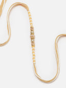 Traditional Gold Toned Beads Stringed Rakhi