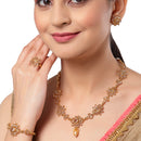Floral Gold-Plated & Beige Kundan-Studded Jadau Jewellery Set Combo