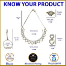 Gold-Plated Dual Toned White American Diamond Studded Heart Shaped Jewellery Set