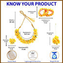 Gold-Plated Yellow Floral Haldi Jewellery Set Combo