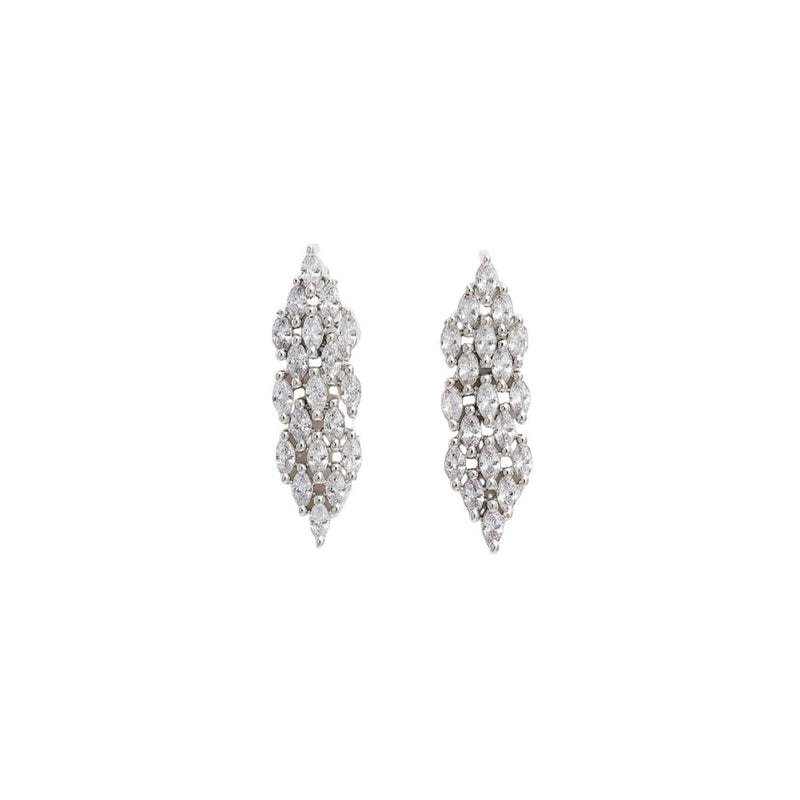 Rhodium-Plated with Silver-Tone & White American Diamond Studded Jewellery Set