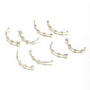 Gold Plated Elegant Star & Pearl Ear Climber Ear Cuffs