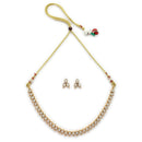 ZENEME Gold-Plated Stone Studded Pearl Choker Necklace Set with Earrings for Women & Girls