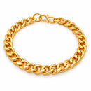 Gold Plated Anti-Tarnish Classic Cuban Link Bracelet for Men & Boys